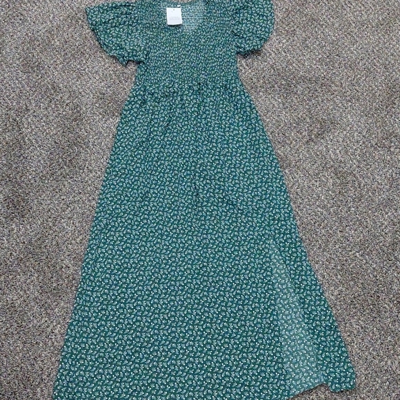 NWT Amazon Women's Long Maxi Maternity Dress Green Floral Baby Shower Size Small - Picture 9 of 12